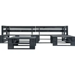 Mobilier De Jardin-vidaXL Canapés de jardin palette 4 pcs Bois Noir
