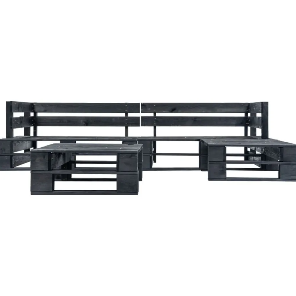 Mobilier De Jardin-vidaXL Canapés de jardin palette 4 pcs Bois Noir