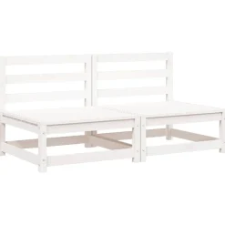 Mobilier De Jardin-vidaXL Canapés de jardin sans accoudoirs 2 pcs blanc bois pin massif Pin blanc