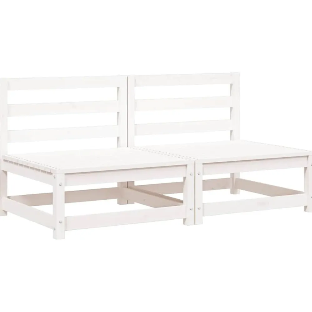 Mobilier De Jardin-vidaXL Canapés de jardin sans accoudoirs 2 pcs blanc bois pin massif Pin blanc