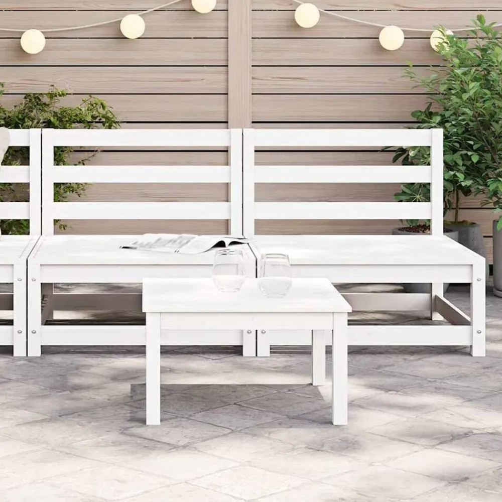 Mobilier De Jardin-vidaXL Canapés de jardin sans accoudoirs 2 pcs blanc bois pin massif Pin blanc