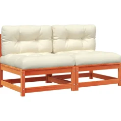 vidaXL Canapés de jardin sans accoudoirs coussins 2pcs bois massif pin