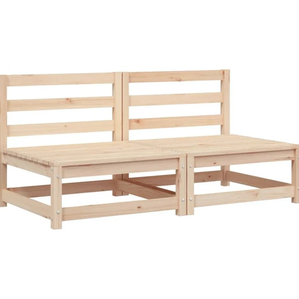 Mobilier De Jardin-vidaXL Canapés de jardin sans accoudoirs 2 pcs blanc bois pin massif Pin naturel
