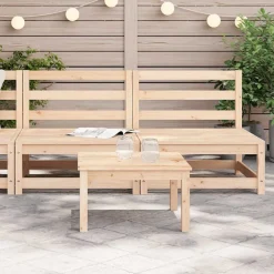 Mobilier De Jardin-vidaXL Canapés de jardin sans accoudoirs 2 pcs blanc bois pin massif Pin naturel