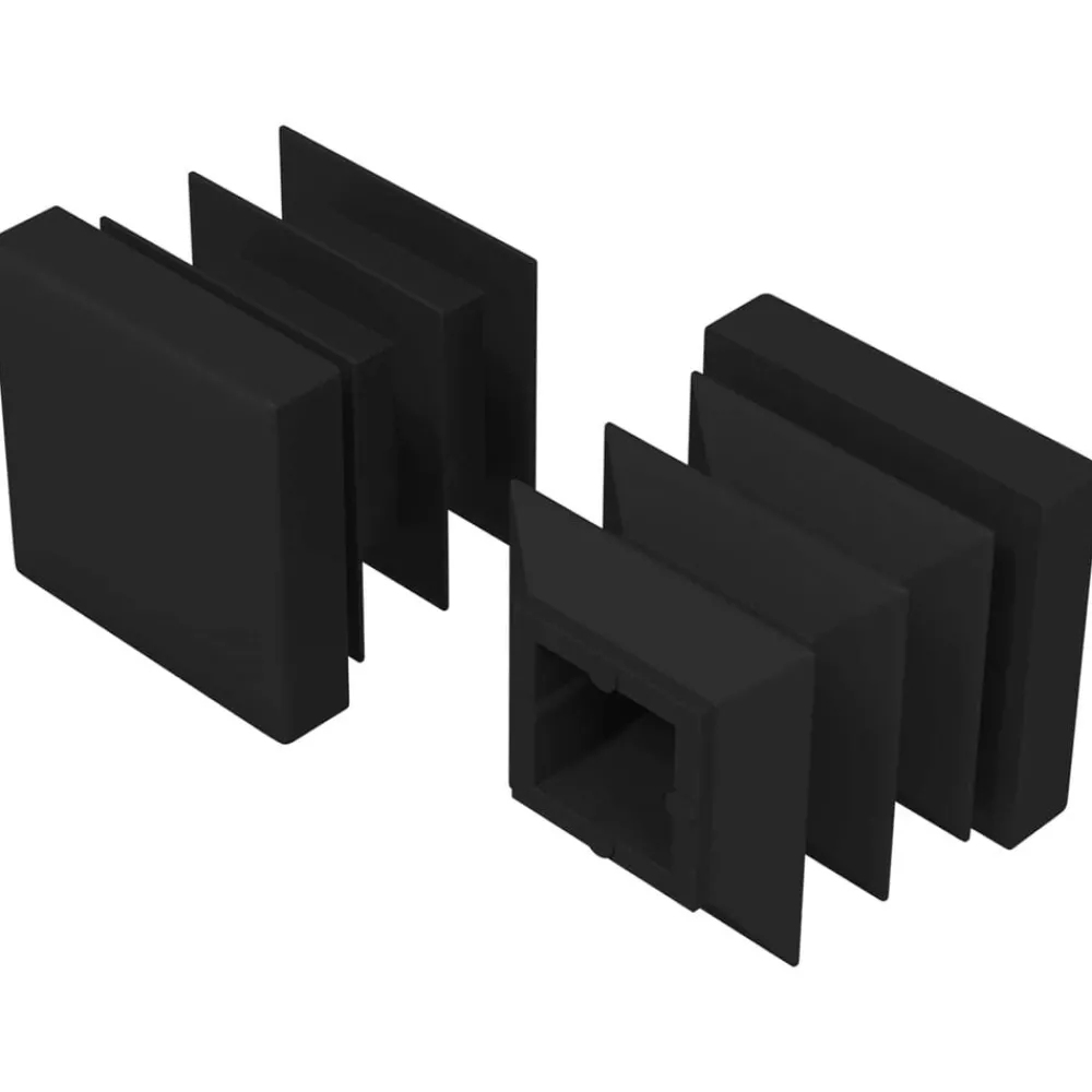 Accessoires De Quincaillerie-vidaXL Capuchons d'extrémité 2 pcs Noir 15 x 15 x 15 mm PP