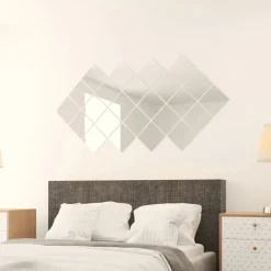 vidaXL Carreau de miroir 24 pcs Carré Verre