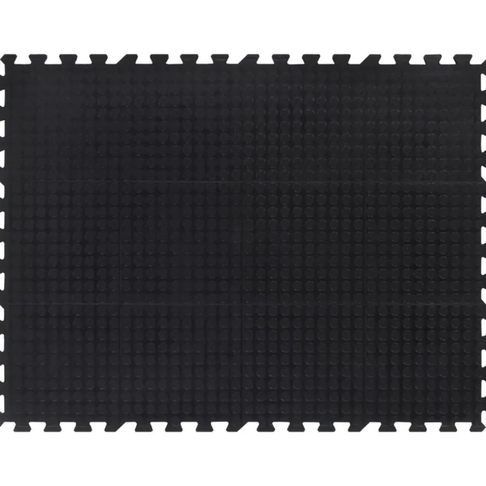 Entraînement & Fitness-vidaXL Carreau de sol en caoutchouc noir 12 mm 90x120 cm
