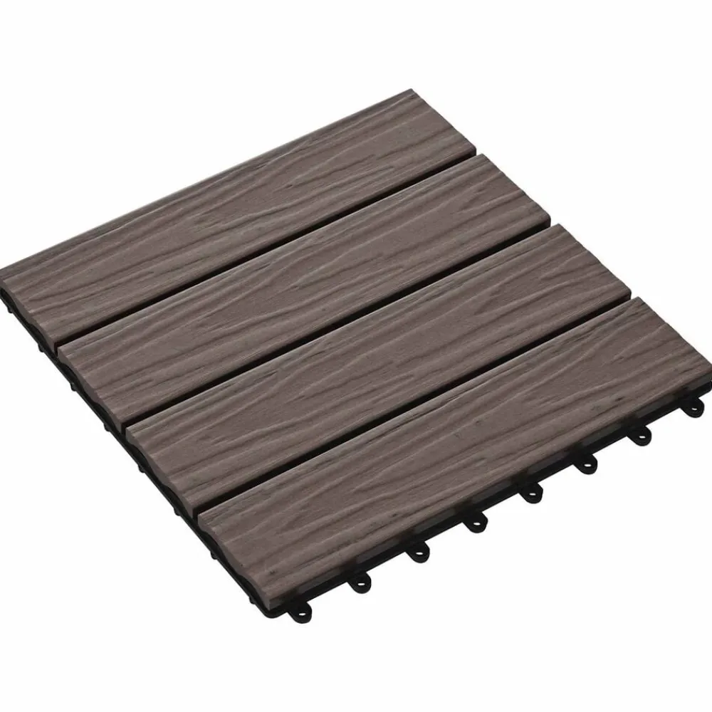 vidaXL Carreau de terrasse 11 pcs 30 x 30 cm WPC