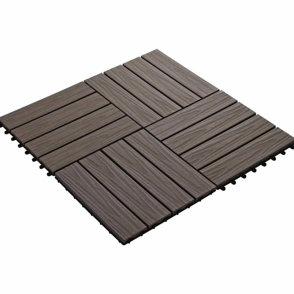 vidaXL Carreau de terrasse 11 pcs 30 x 30 cm WPC