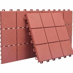 Produits Ménagers-vidaXL Carreau de terrasse 10 pcs Rouge 30,5 x 30,5 x 2,2 cm
