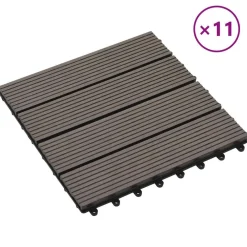 vidaXL Carreau de terrasse 11 pcs 30 x 30 cm WPC