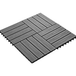 Produits Ménagers-vidaXL Carreau de terrasse Design 3D 11 pcs 30 x 30 cm WPC Gris