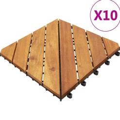 vidaXL Carreau de terrasse 10 pcs 30 x 30 cm Bois d'acacia
