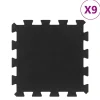 vidaXL Carreaux de sol caoutchouc 9 pcs noir 16 mm 30x30 cm