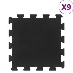vidaXL Carreaux de sol caoutchouc 9 pcs noir 16 mm 30x30 cm