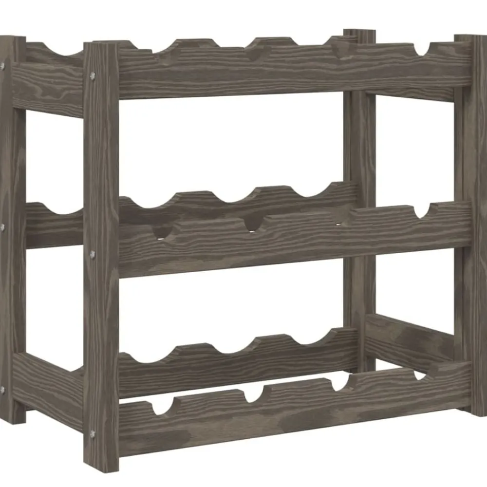 Armoires & Meubles De Rangement-vidaXL Casier à bouteilles pour 12 bouteilles bois pin solide Gris
