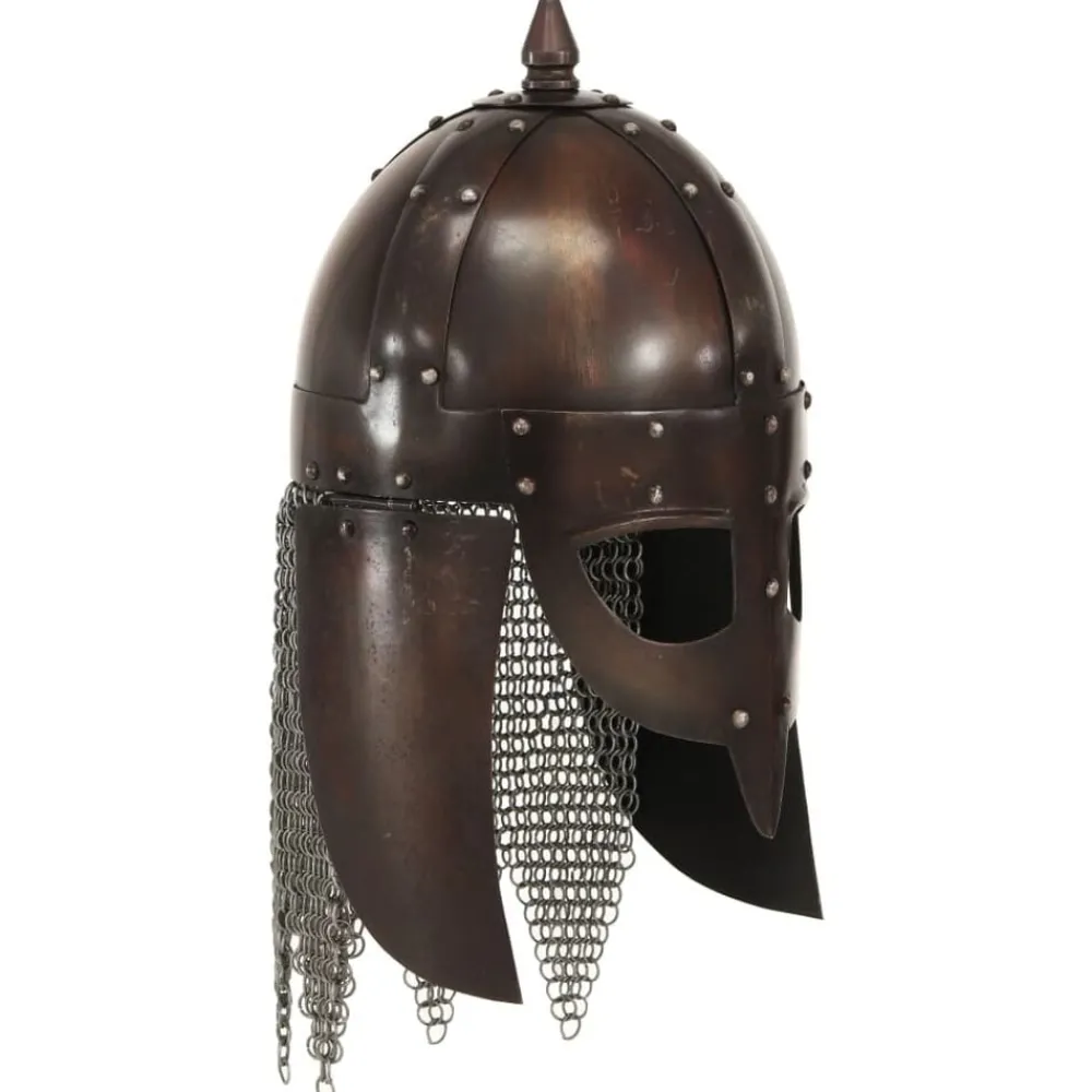 vidaXL Casque de guerrier viking antique pour GN Cuivre Acier