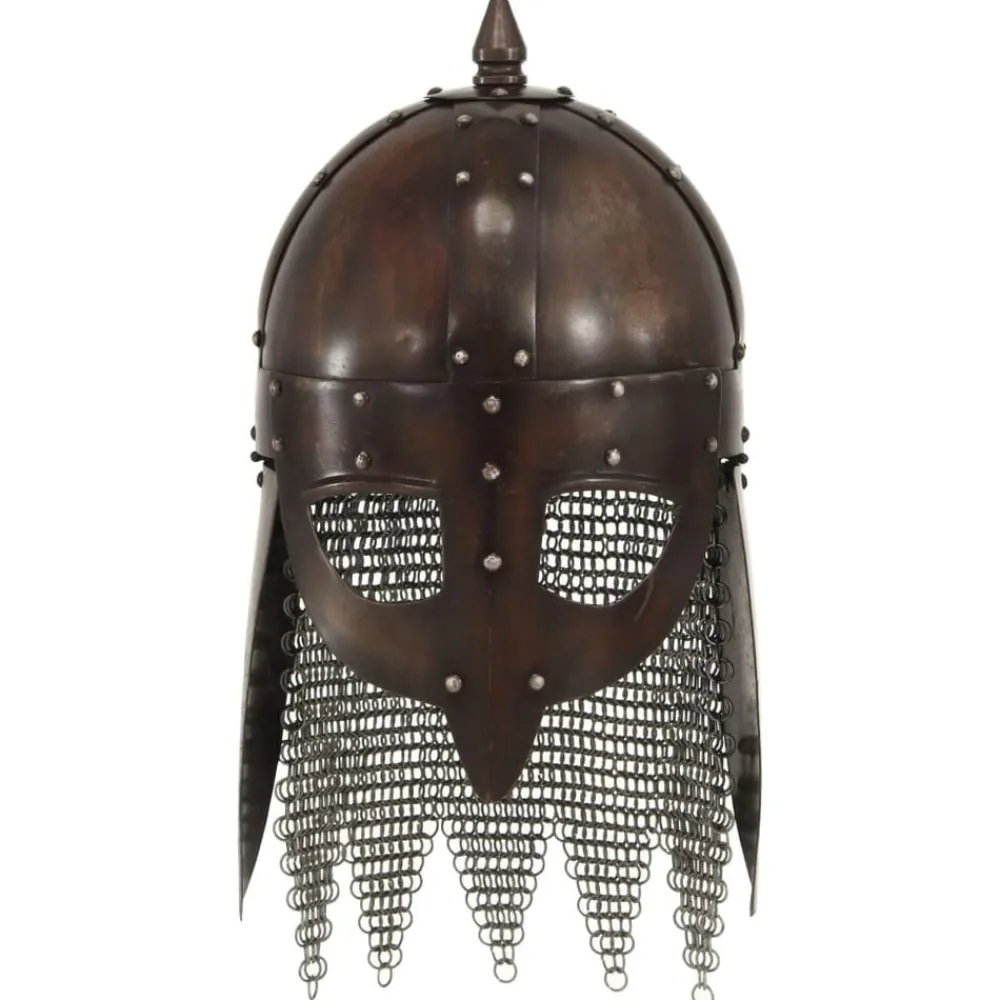 vidaXL Casque de guerrier viking antique pour GN Cuivre Acier