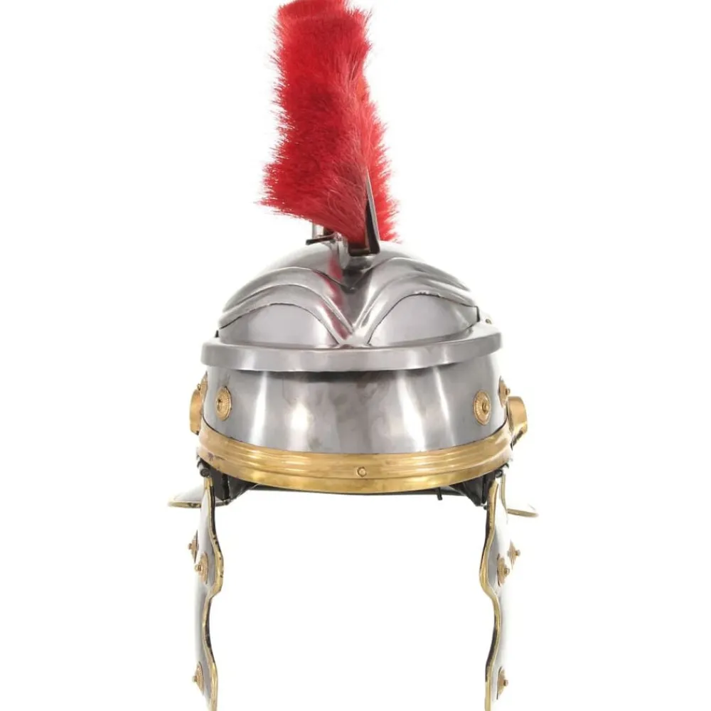 Arts & Loisirs-vidaXL Casque de soldat romain antique pour GN Argenté Acier