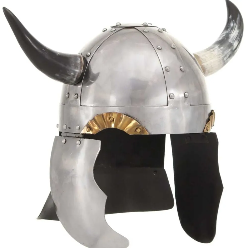 vidaXL Casque de viking pour GN Argenté Acier