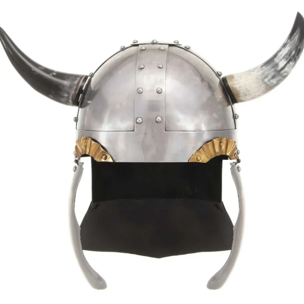 vidaXL Casque de viking pour GN Argenté Acier