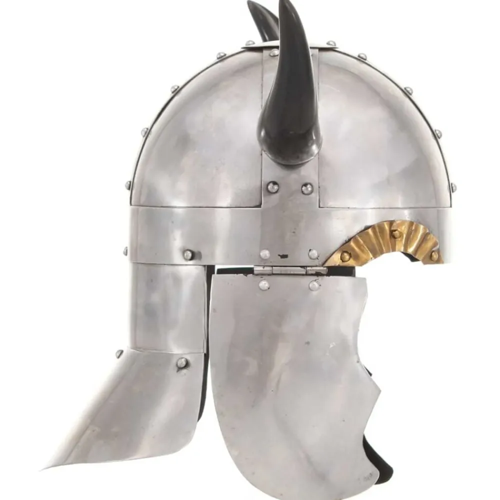 vidaXL Casque de viking pour GN Argenté Acier