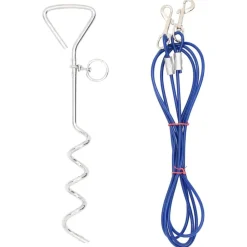 Articles Pour Animaux De Compagnie-vidaXL Câble d'attache pour chien avec piquet de sol 3 m