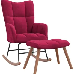 vidaXL Chaise à bascule avec repose-pied Velours