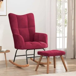 vidaXL Chaise à bascule avec repose-pied Velours