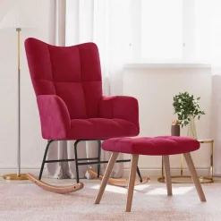 vidaXL Chaise à bascule avec repose-pied Velours