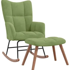 vidaXL Chaise à bascule avec repose-pied Velours