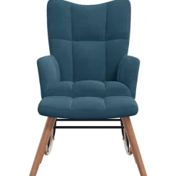 vidaXL Chaise à bascule avec tabouret en velours