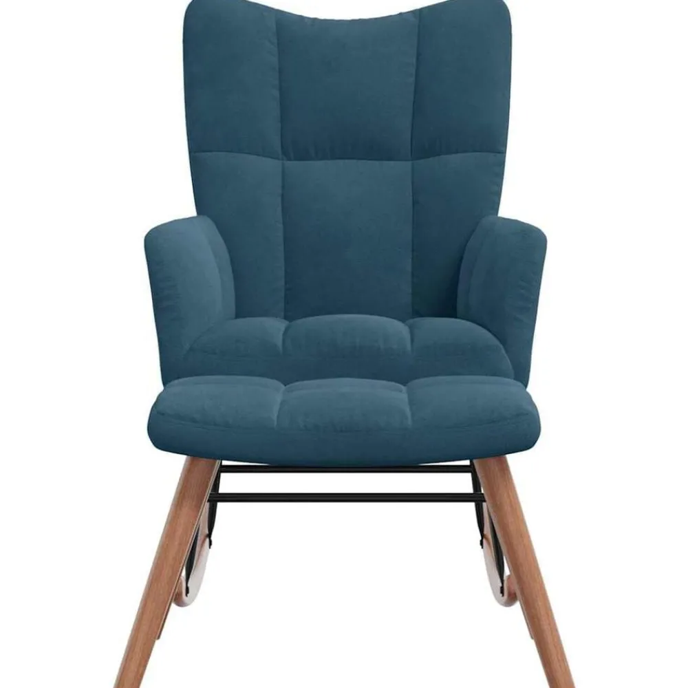 vidaXL Chaise à bascule avec tabouret en velours