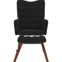 vidaXL Chaise à bascule avec tabouret en velours