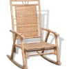 vidaXL Chaise à bascule en bambou
