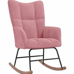 Fauteuils Et Chaises-vidaXL Chaise à bascule Velours Rose