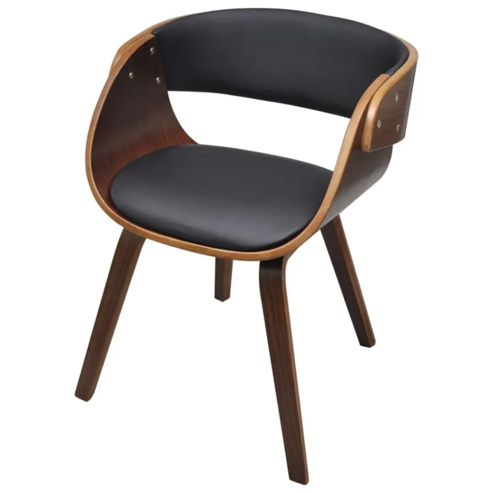 vidaXL Chaise à manger bois courbé et similicuir