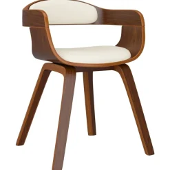 vidaXL Chaise à manger Crème Similicuir et bois courbé