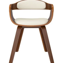 vidaXL Chaise à manger Crème Similicuir et bois courbé