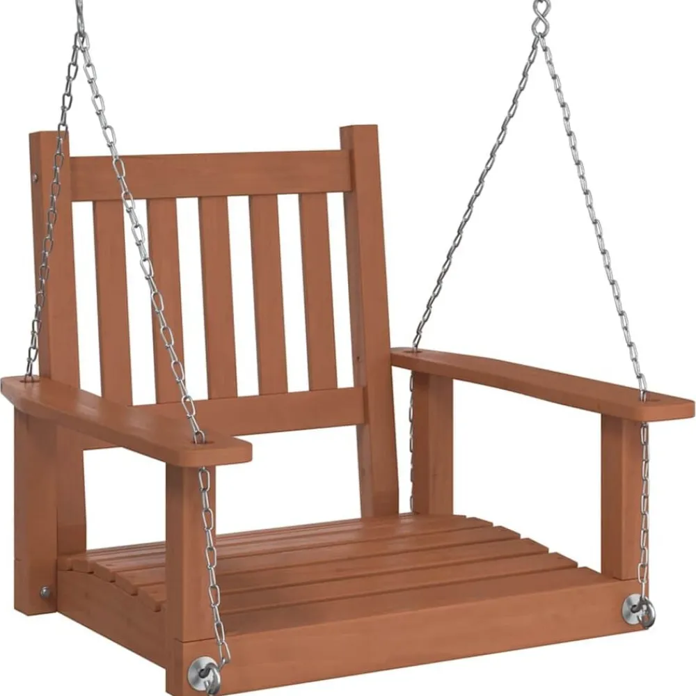 vidaXL Chaise balançoire de jardin chaînes en métal bois massif sapin