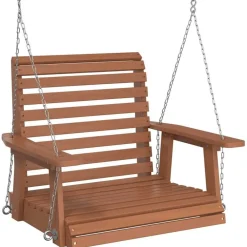 vidaXL Chaise balançoire de jardin chaînes en métal bois massif sapin