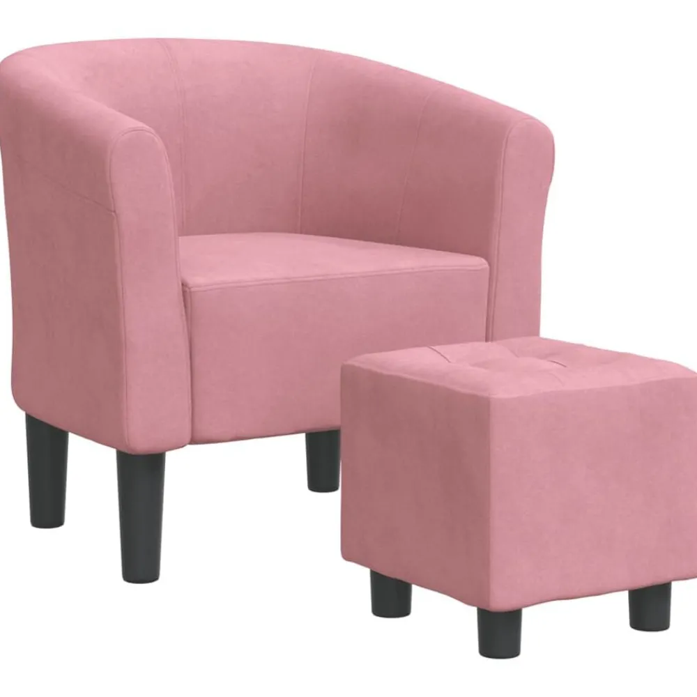 Fauteuils Et Chaises-vidaXL Chaise cabriolet avec repose-pied velours Rose