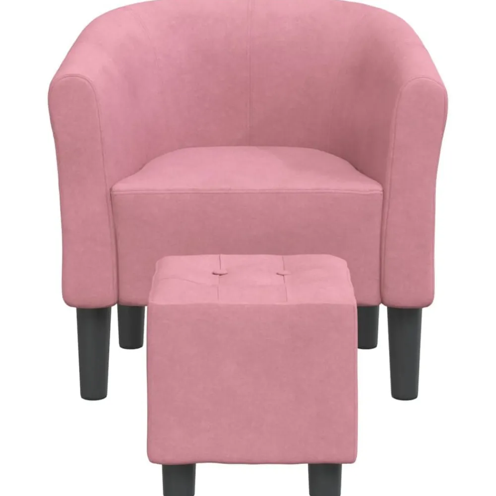 Fauteuils Et Chaises-vidaXL Chaise cabriolet avec repose-pied velours Rose