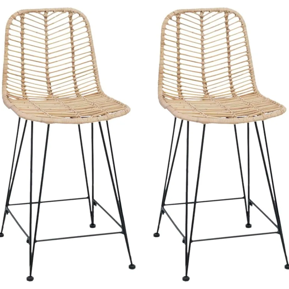 Fauteuils Et Chaises-vidaXL Chaise de bar 2 pcs 44,5 x 54,5 x 97,5 cm Naturel