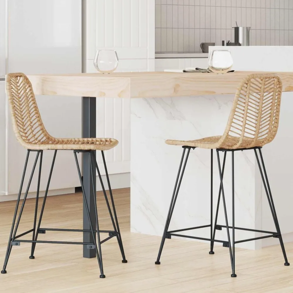 Fauteuils Et Chaises-vidaXL Chaise de bar 2 pcs 44,5 x 54,5 x 97,5 cm Naturel