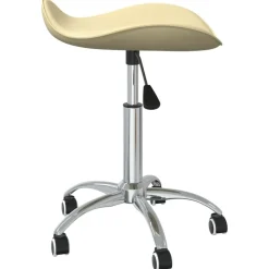 vidaXL Chaise de bureau Crème Similicuir