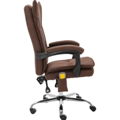 vidaXL Chaise de bureau de massage Tissu