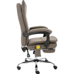 Meubles De Bureau-vidaXL Chaise de bureau de massage Tissu Taupe