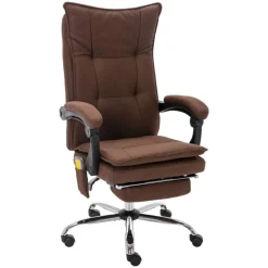 Meubles De Bureau-vidaXL Chaise de bureau de massage Tissu Marron