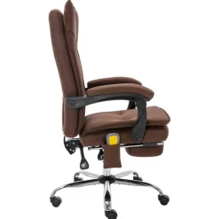 Meubles De Bureau-vidaXL Chaise de bureau de massage Tissu Marron